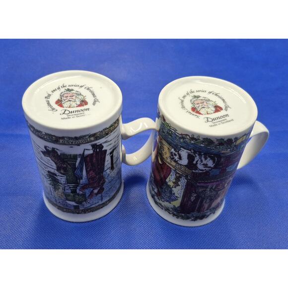 DUNOON Christmas Mugs Santa's Arrival & Christmas Past 10oz Set of Two Scotland - Picture 8 of 11